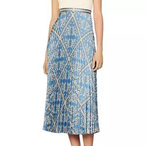 Sandro Leianne Pleated Printed Skirt